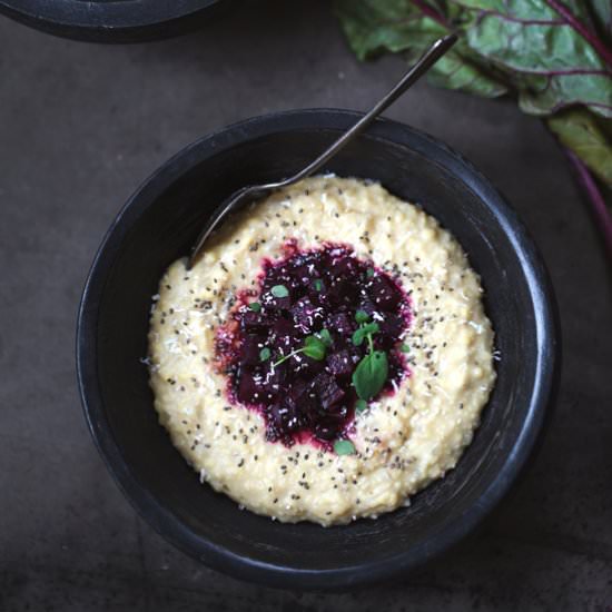 Roasted Beets with Millet Polenta
