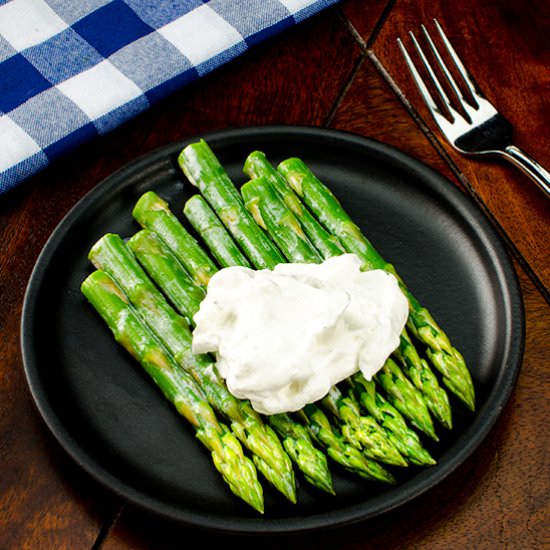 Asparagus with Savory Whipped Cream