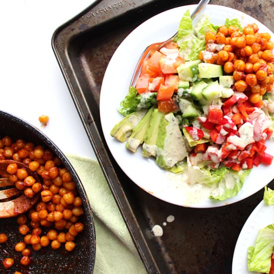 Barbecue Chickpea Ranch Salad