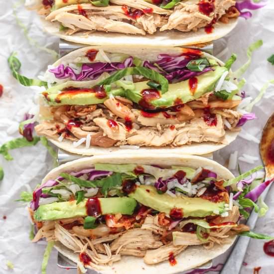 Korean Pulled Chicken Tacos