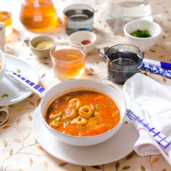 Tomato and Mushroom Tortellini Soup