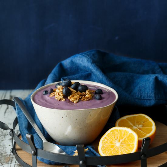 Vegan Meyer Lemon Blueberry Yogurt