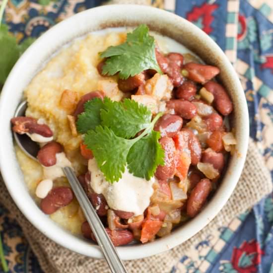Creamy Polenta & Red Beans