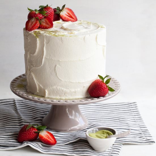 Matcha Strawberry Cake