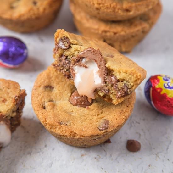 Creme Egg Filled Cookie Cups
