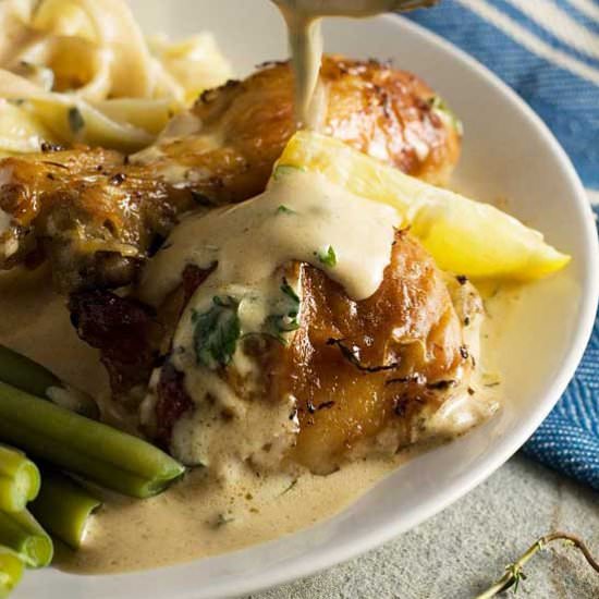 Lemon Chicken with Yogurt Sauce