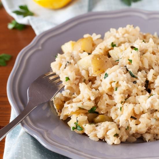 Lemon Chicken Risotto with Potatoes
