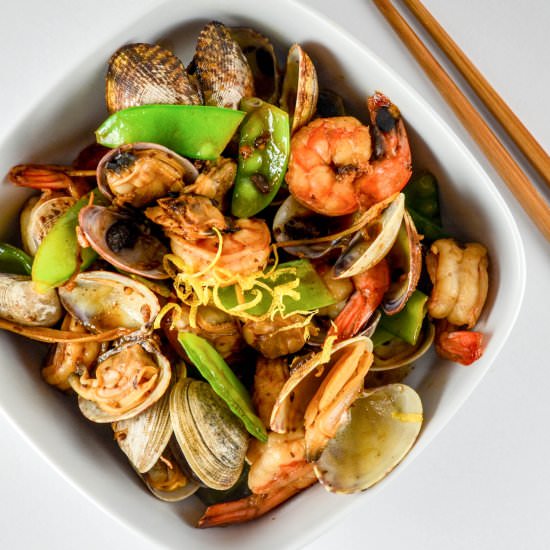 Asian Black Bean and Citrus Seafood