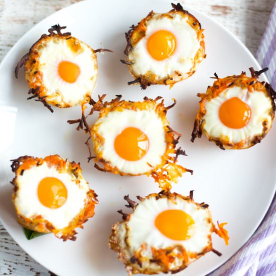 Sweet Potato Hashbrown Egg Nests