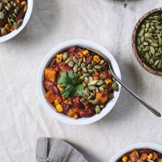 Spicy Vegan Chocolate Chili