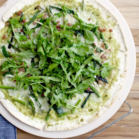 Healthy Spring Greens Pizza
