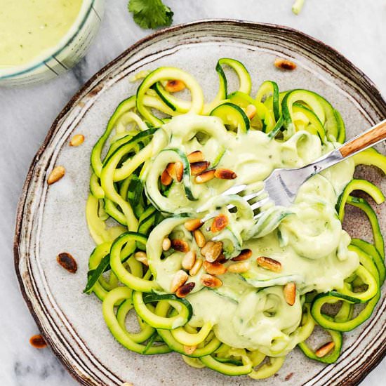 Zucchini Noodles Avocado Sauce