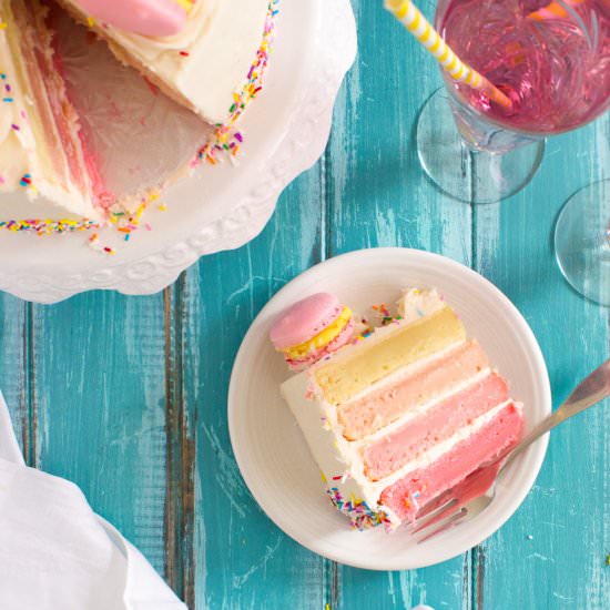 Pink Lemonade Ombre Layer Cake