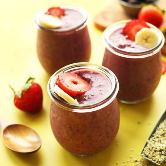 Banana & Berry Hemp Seed Pudding