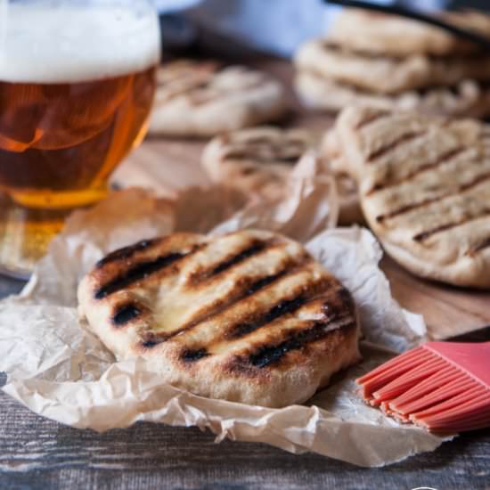 Grilled Garlic Beer Flatbread