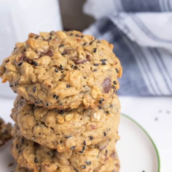 Oat & Sesame Chocolate Chip Cookies