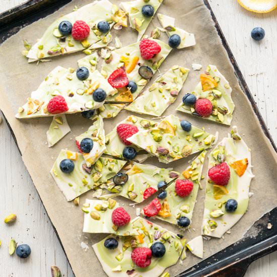Vegan White Chocolate Matcha Bark