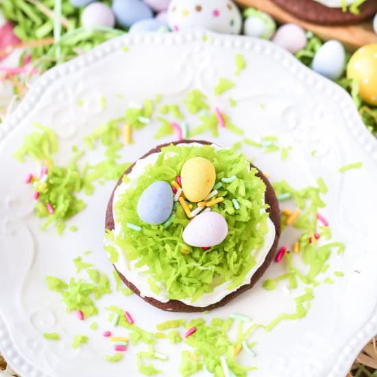Chocolate Bird’s Nest Cookies