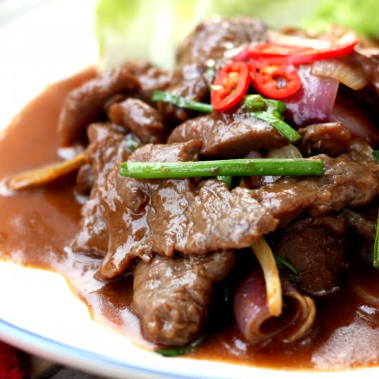 Beef with Ginger and Scallion