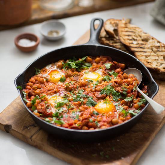 Chickpea and Chorizo Shakshuka