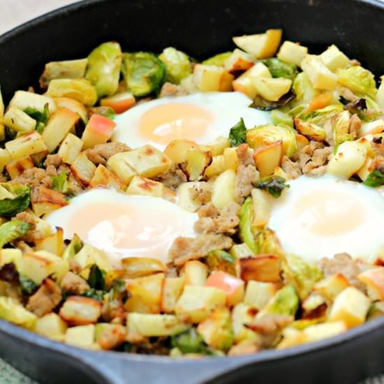 Sweet Potato Brussels Sprouts Hash