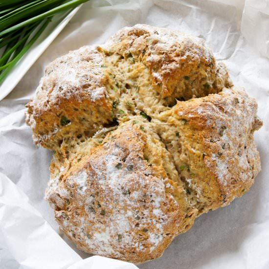 Quick Irish Soda Bread with Garlic Chives