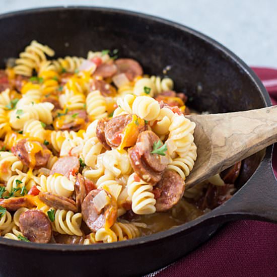 One Pan Andouille Sausage & Pasta