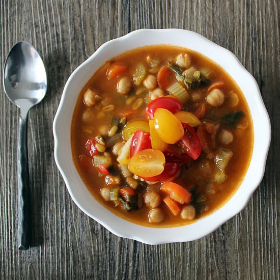 Spicy Kamut and Chickpea Stew