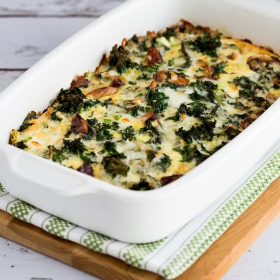Sausage, Kale, Mozzarella Egg Bake