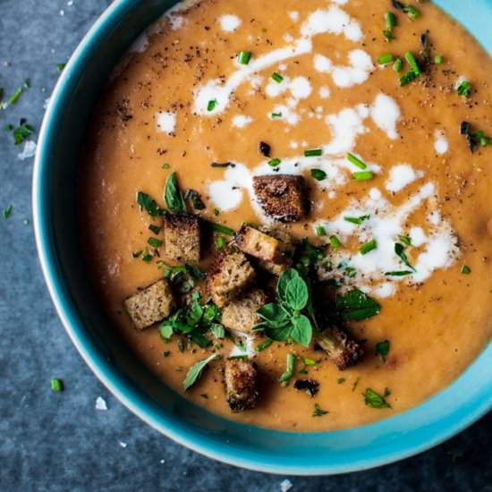 Potato, Leek, and Tomato Soup