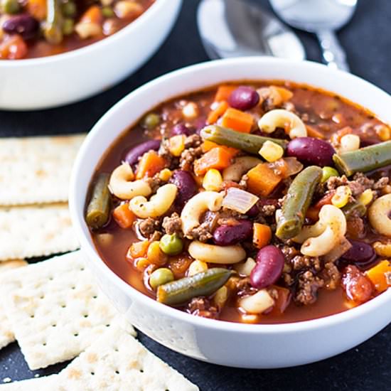 30-Minute Hamburger Minestrone Soup
