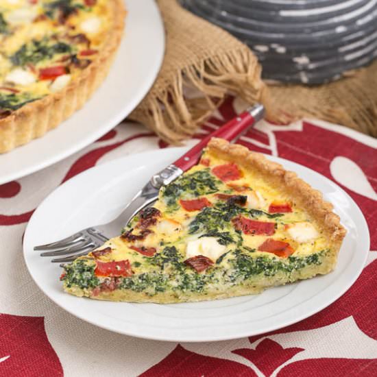 Sun-dried Tomato Spinach Quiche