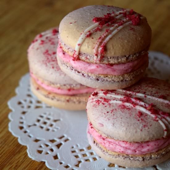 Raspberry Macarons