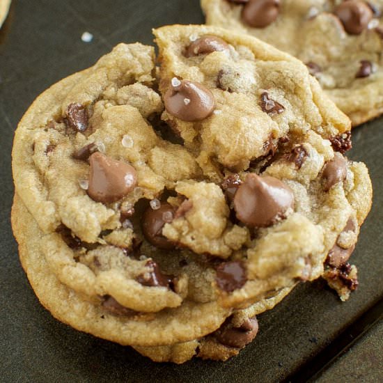 Chewy Salted Chocolate Chip Cookies
