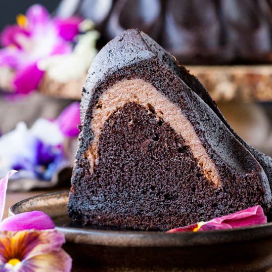 Chocolate Cheesecake Stuffed Bundt