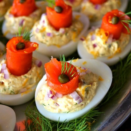 Smoked Salmon Deviled Eggs