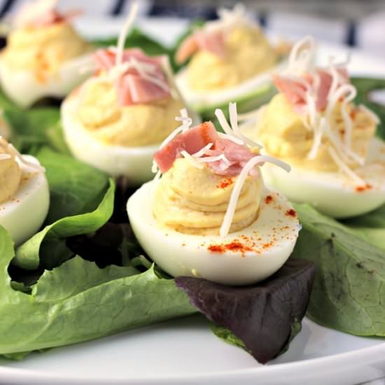 Ham and Swiss Deviled Eggs