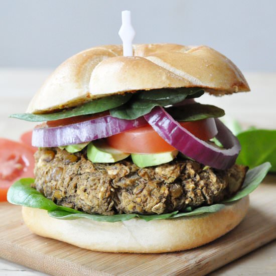Lentil-Mushroom Burger