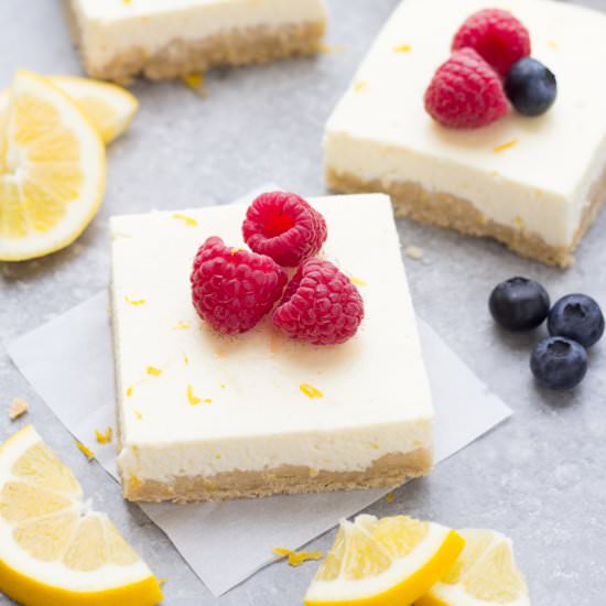 Lemon Greek Yogurt Cheesecake Bars