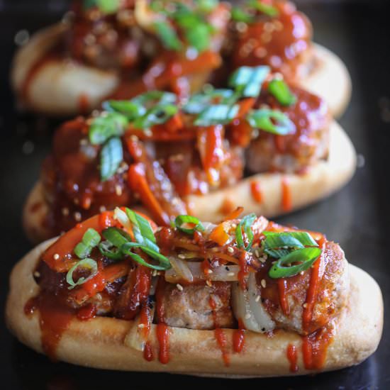 Sweet & Sour Turkey Meatball Subs