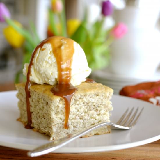 Banana Coconut Cake with Salted Car