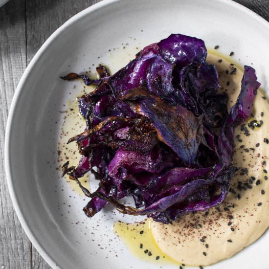 Hummus with Roasted Cabbage