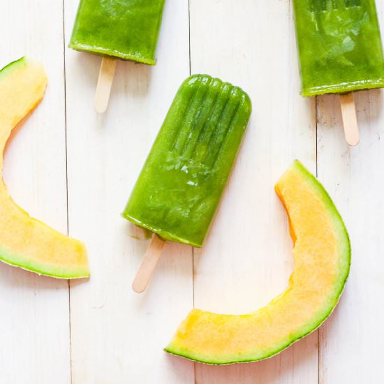 Cantaloupe and Cucumber Pops