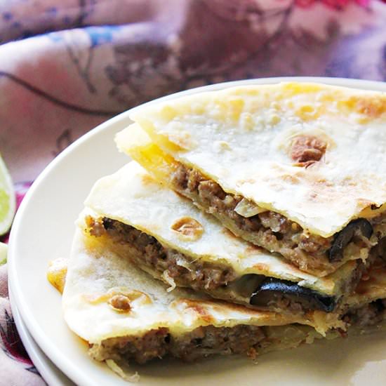 Ground Beef Quesadilla with Cheese