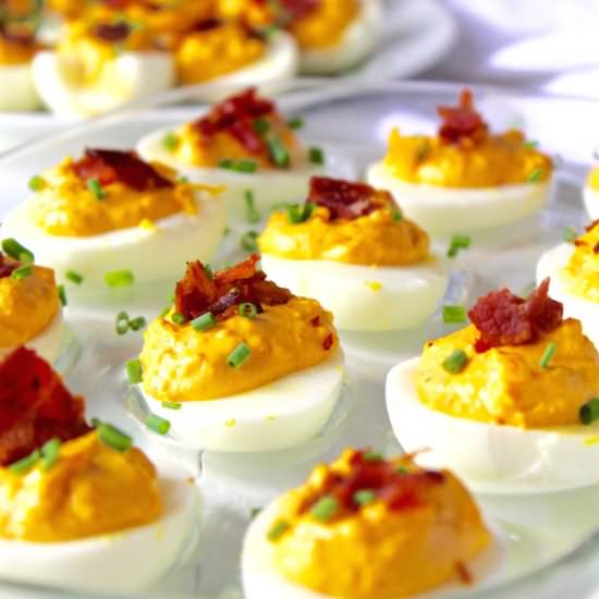 Pimento Bacon Deviled Eggs