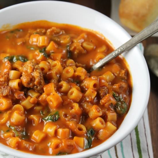 Italian Sausage Pasta Soup