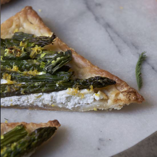 Asparagus Goat Cheese Puff Tarts