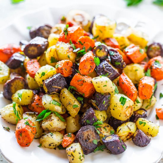 Herb-Roasted Tri-Colored Carrots