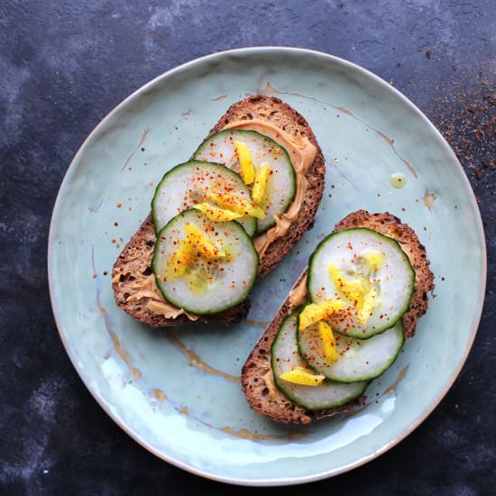 Quick preserved lemon bruschetta