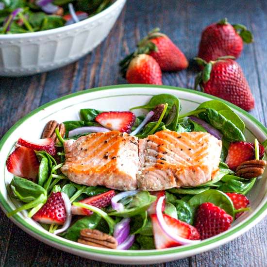 Strawberry Salmon Salad & Ginger
